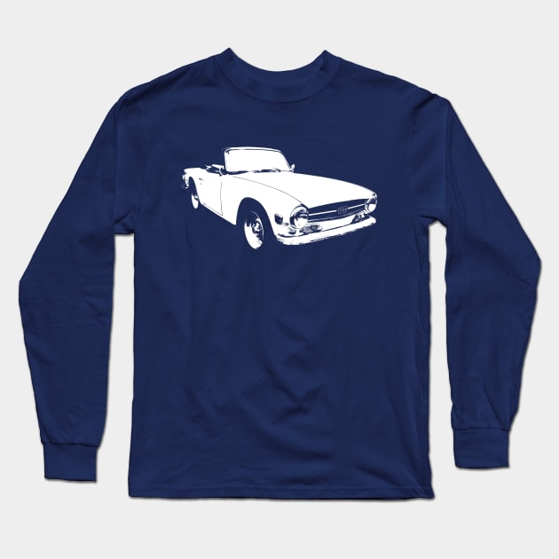 Triumph TR6 1970s classic sports car monoblock white Long Sleeve T-Shirt by soitwouldseem